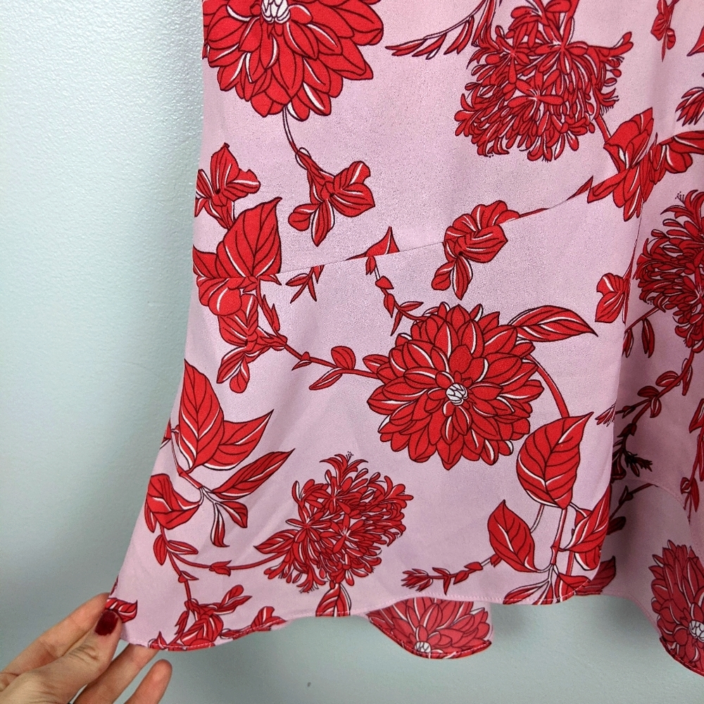 Cabi | Pink and Red Peplum Blouse size Medium - Picture 4 of 6